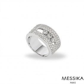 Messiska White Gold Diamond Move Noa Ring